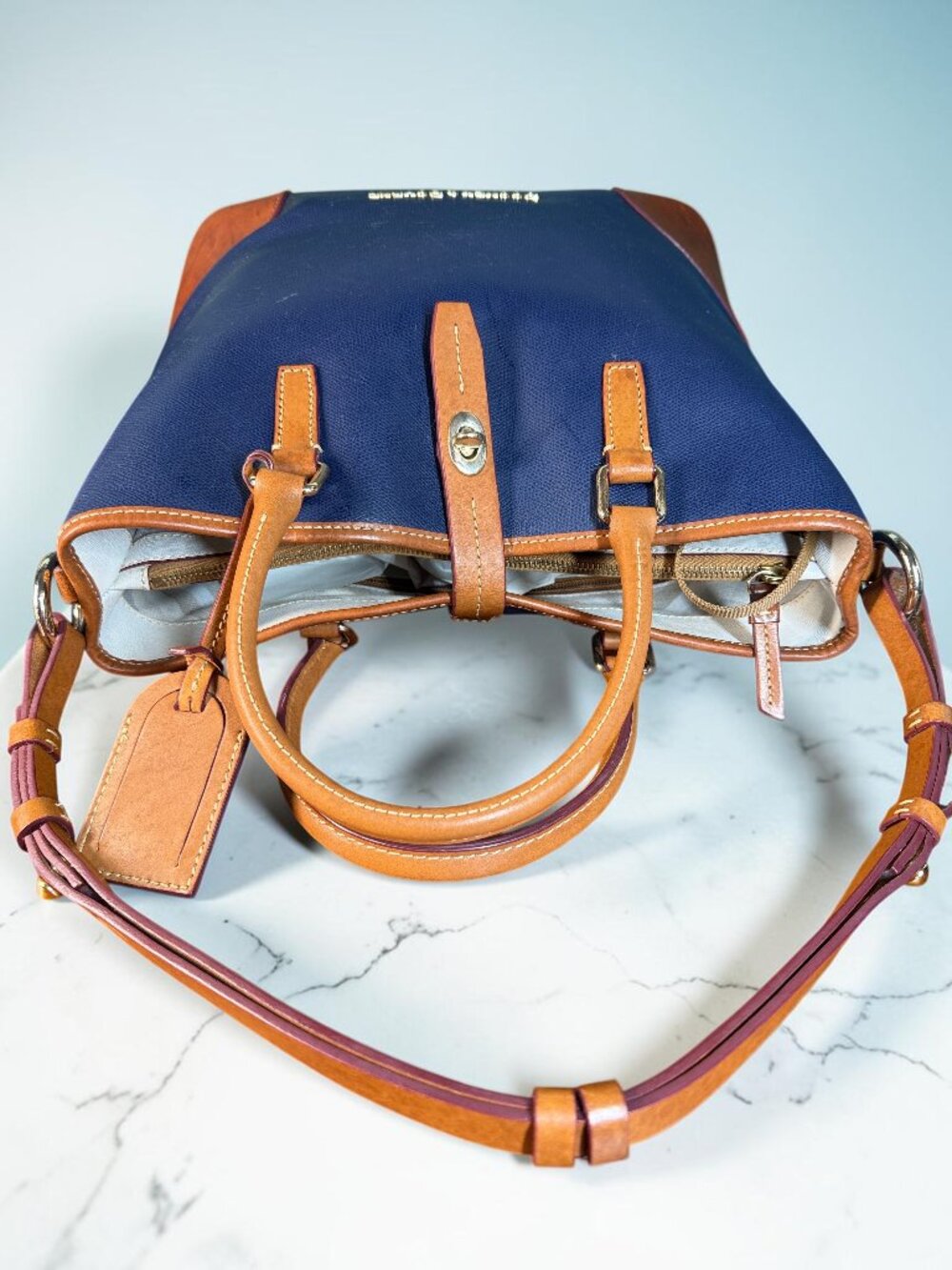 Dooney & Bourke Shelby Shopper Leather Tote Bag with Matching Wristlet Set - Picture 8 of 16